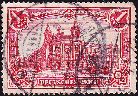 Германия , рейх 1915 год . Главное почтовое отделение, Берлин , 1 м . Каталог 3,50 фунта .